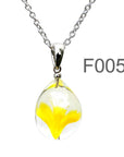 蛍光風イエロー 色のグラデーションが美しい ガラスの遺骨ペンダント