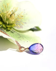 青紫薄ピンク色のグラデーションが美しい ガラスの遺骨ペンダント