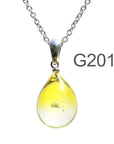 イエロークリア色のグラデーションが美しい ガラスの遺骨ペンダント