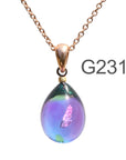 オーロラパープル色のグラデーションが美しい ガラスの遺骨ペンダント