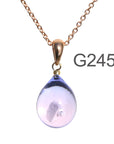 薄青紫超薄ピンク色のグラデーションが美しい ガラスの遺骨ペンダント