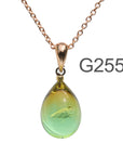 アンバー若葉色のグラデーションが美しい ガラスの遺骨ペンダント