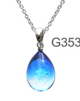 藍クリア色のグラデーションが美しい ガラスの遺骨ペンダント