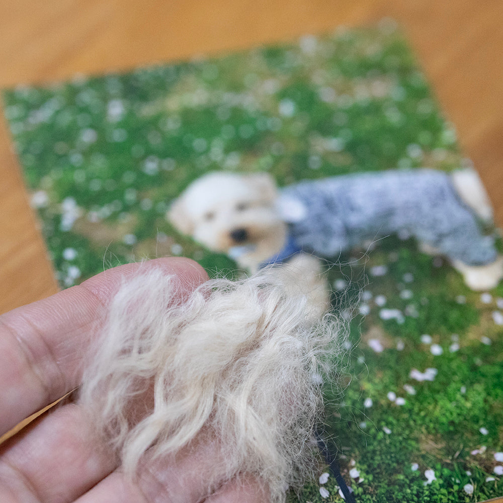 ガラスの遺髪オブジェ