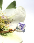 マーブルパープル色のお花が入った　ガラスの遺骨ペンダント