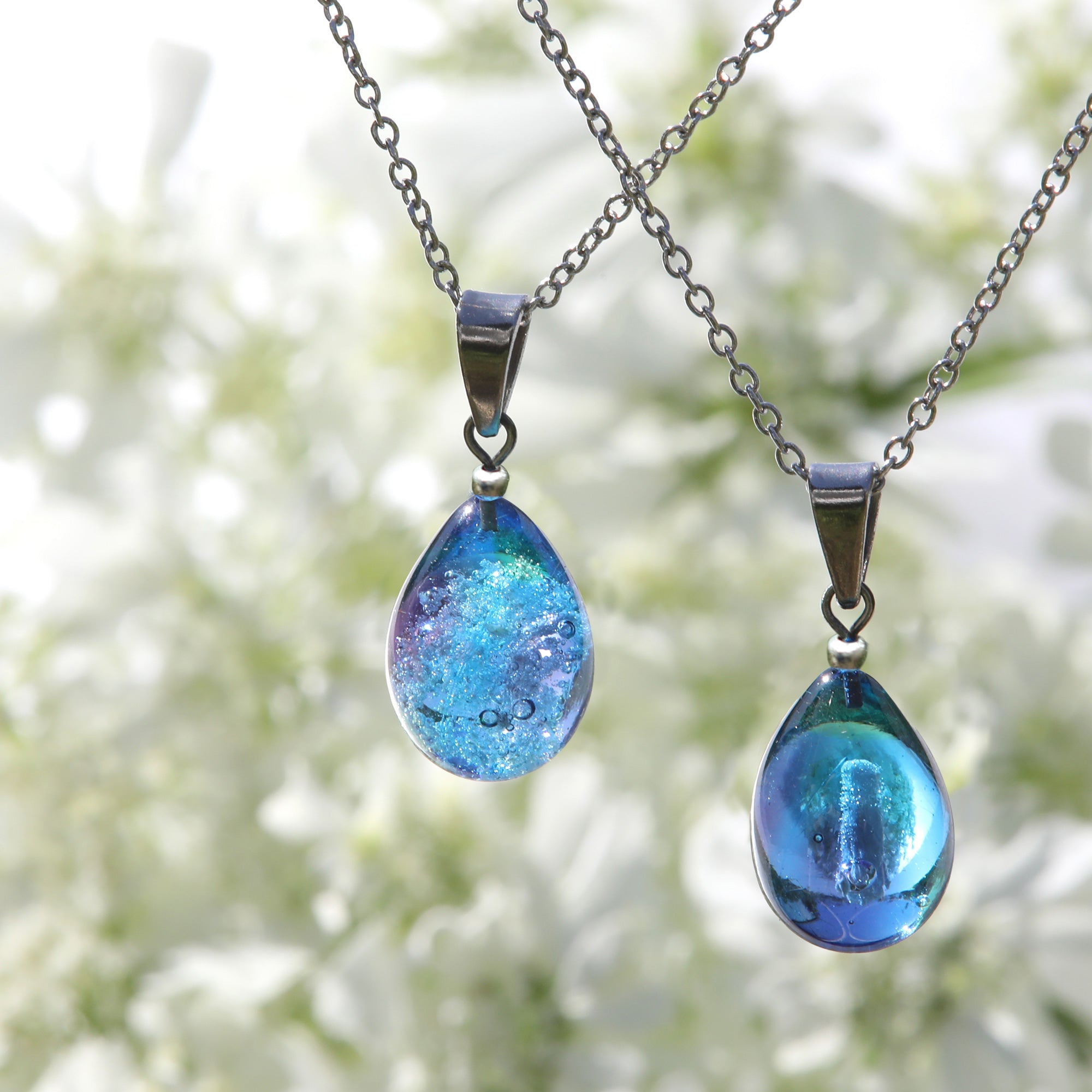 ぎゃん様　ご依頼品 ガラスで包む遺骨ペンダント G306 海 故人様 手元供養